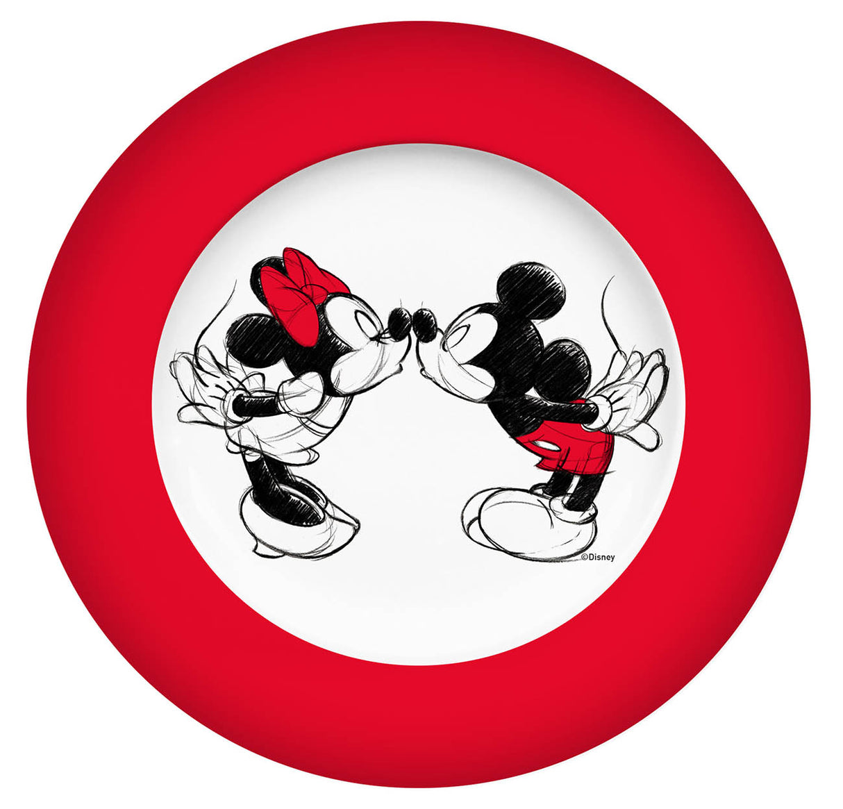 Teller »Mickey Kiss Sketch rot 21cm«