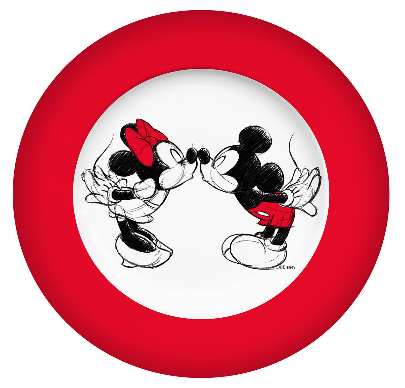 Teller »Mickey Kiss Sketch rot 21cm«