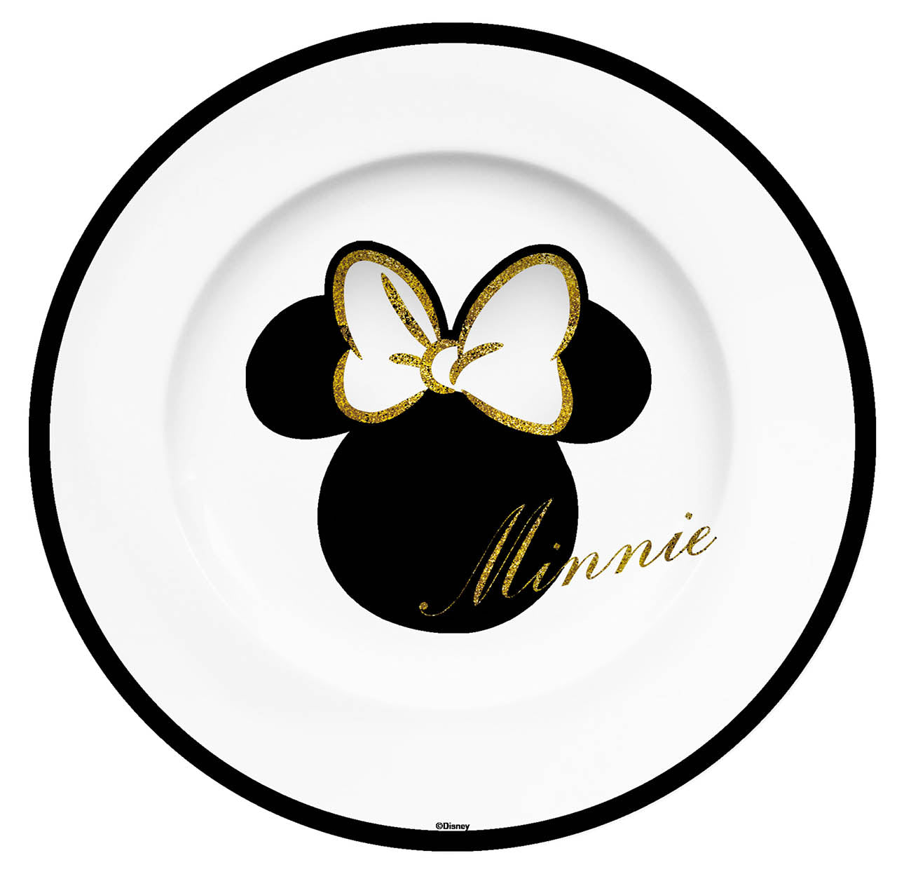 Teller »Minnie Gold Glitzer 21cm«