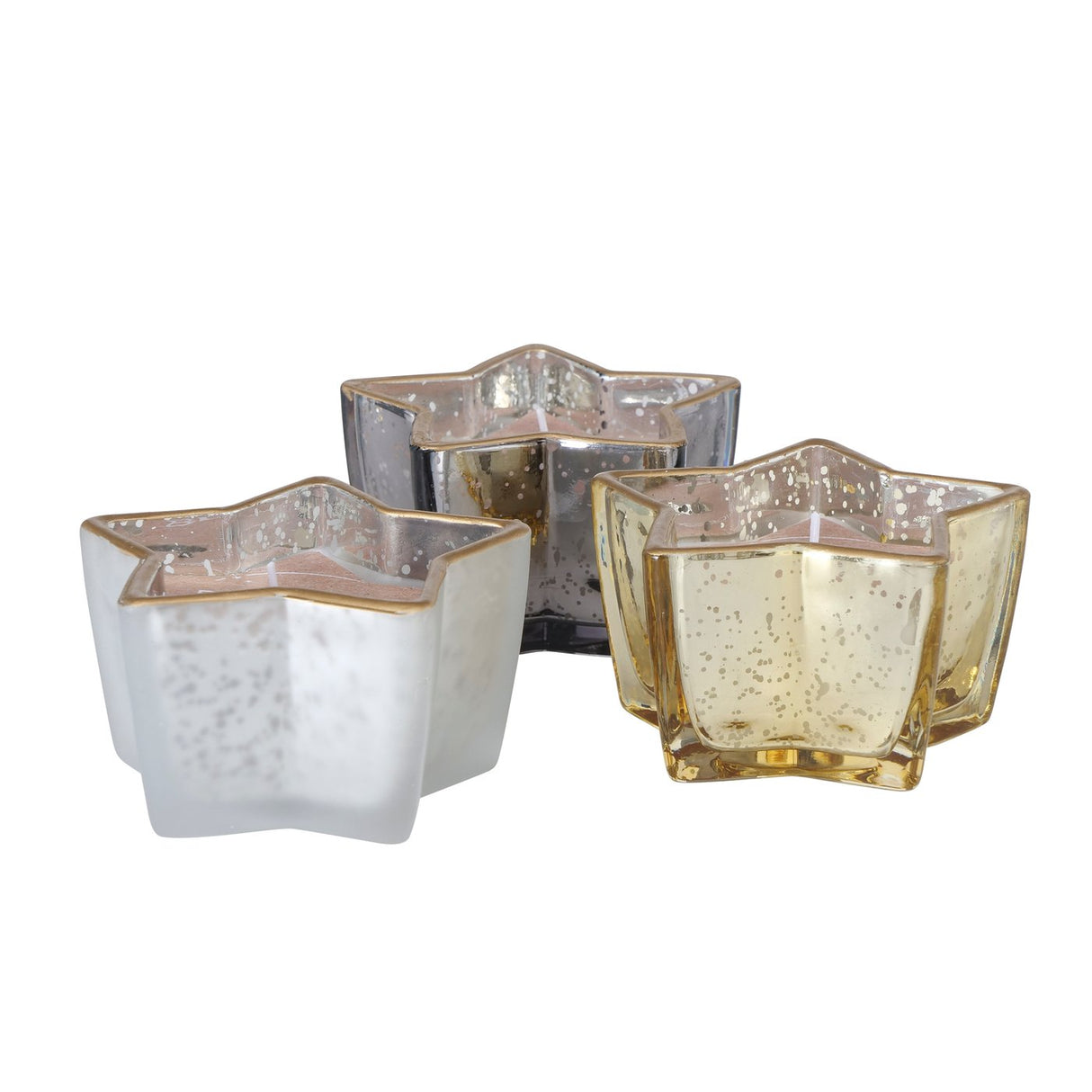 Kerzenhalter »Sterm 5,5cm gold/silber/weiß«