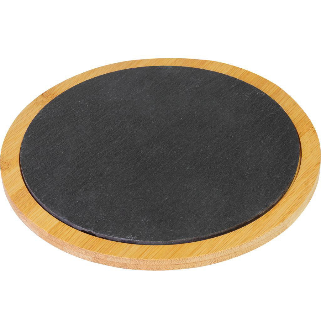 Servierplatte Rund ø 28 cm »Tapas & Friends Schiefer in Bambus«