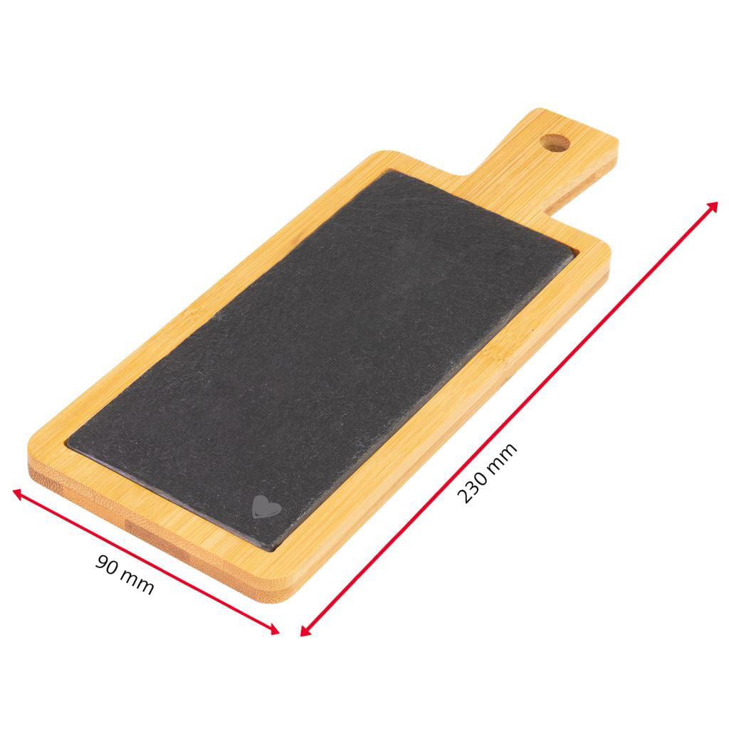 Tapasplatte 23 x 9 cm »Tapas & Friends Schiefer in Bambus«