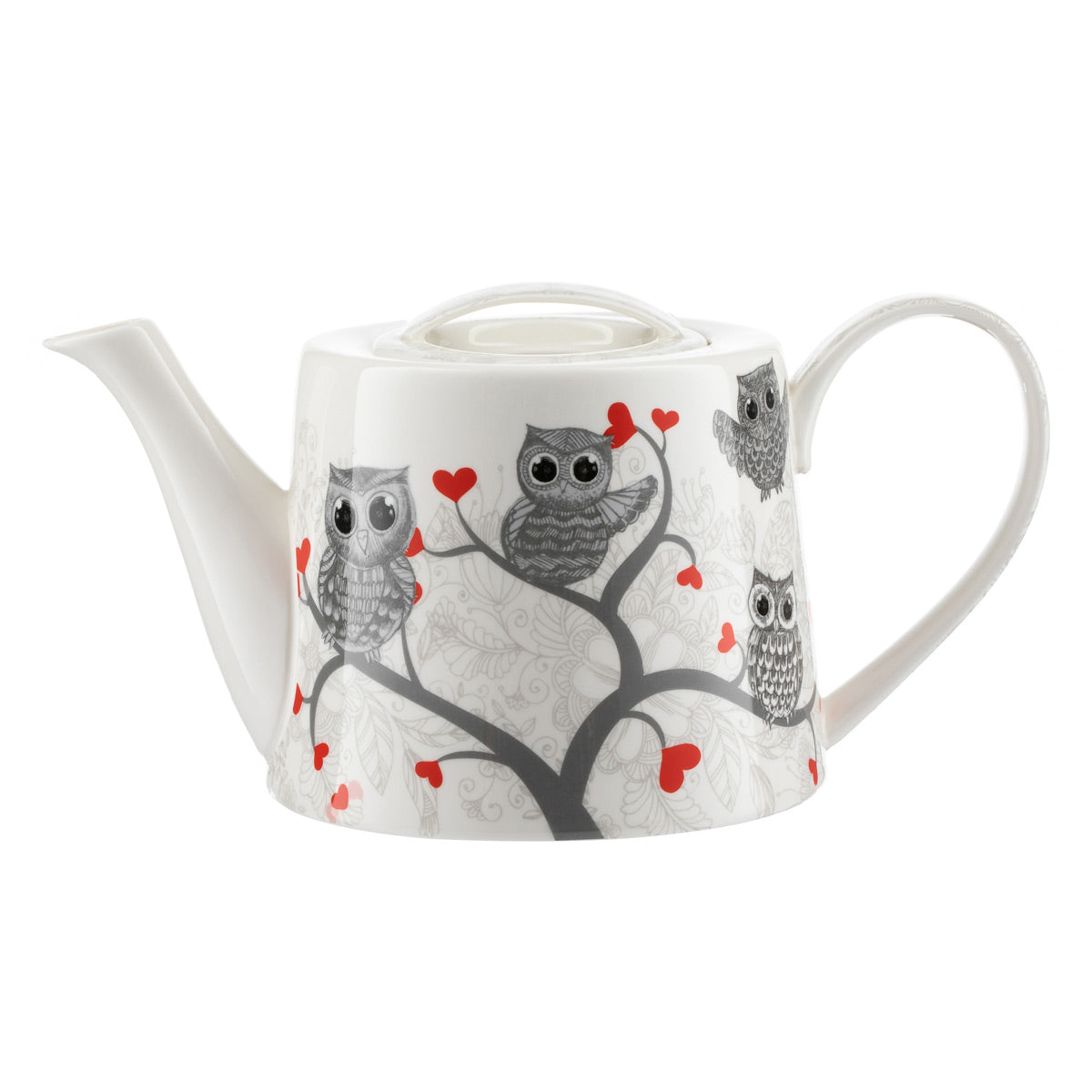 Teekanne Modern »Eulen & Herzen«