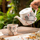 Teekannenset Modern mit 2 Tassen »Eulen & Herzen«
