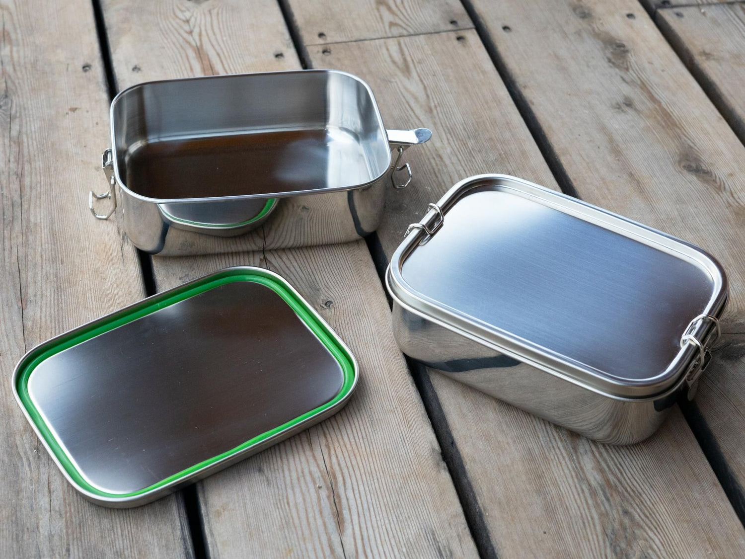 Lunchbox mit Massivholz Schneidebrett 1200ml »Edelstahl/Eiche«