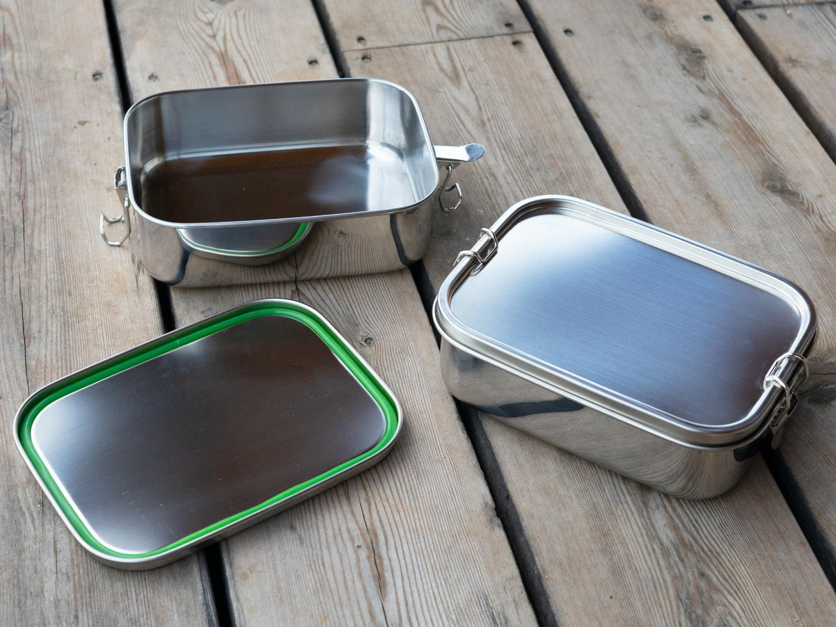 Lunchbox 1200ml »Edelstahl mit Eiche Schneidebrett Deckel geölt«