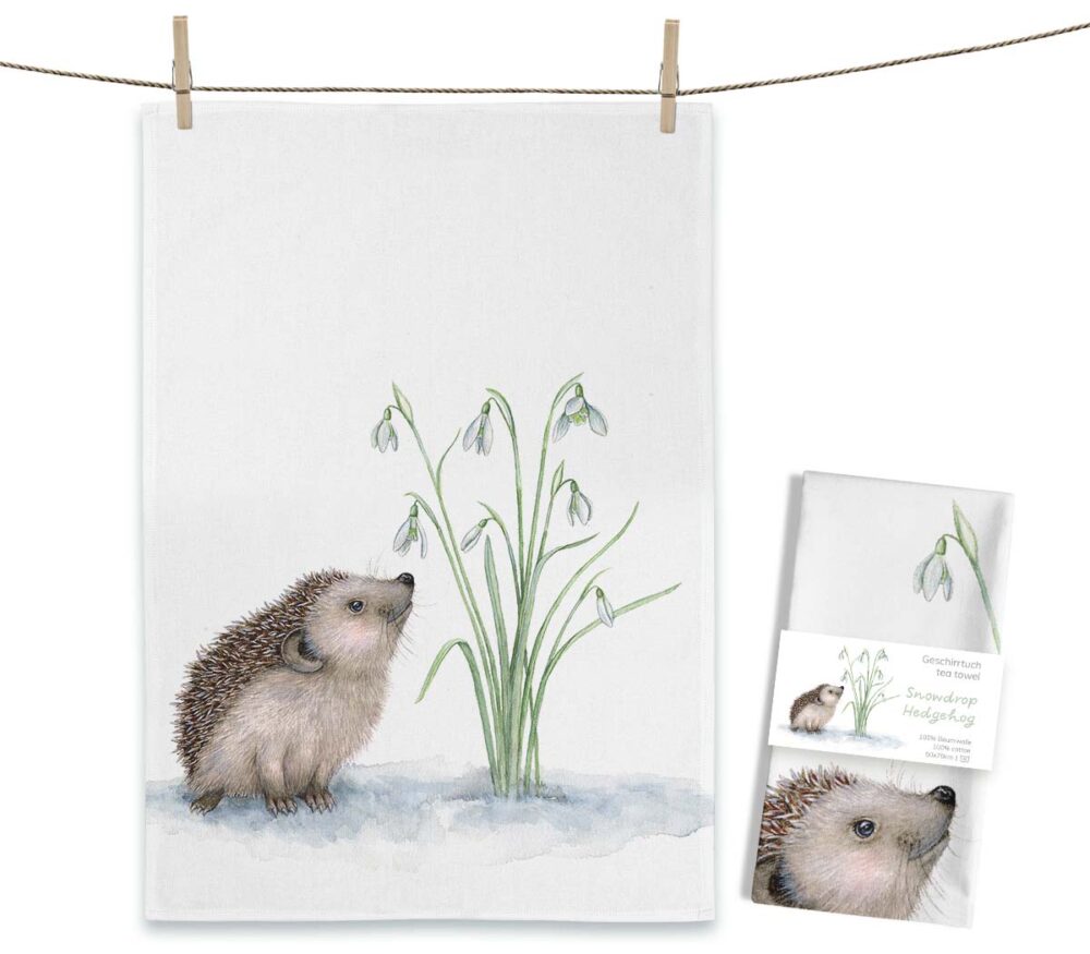 Geschirrtuch »Schneeglöckchen-Igel«