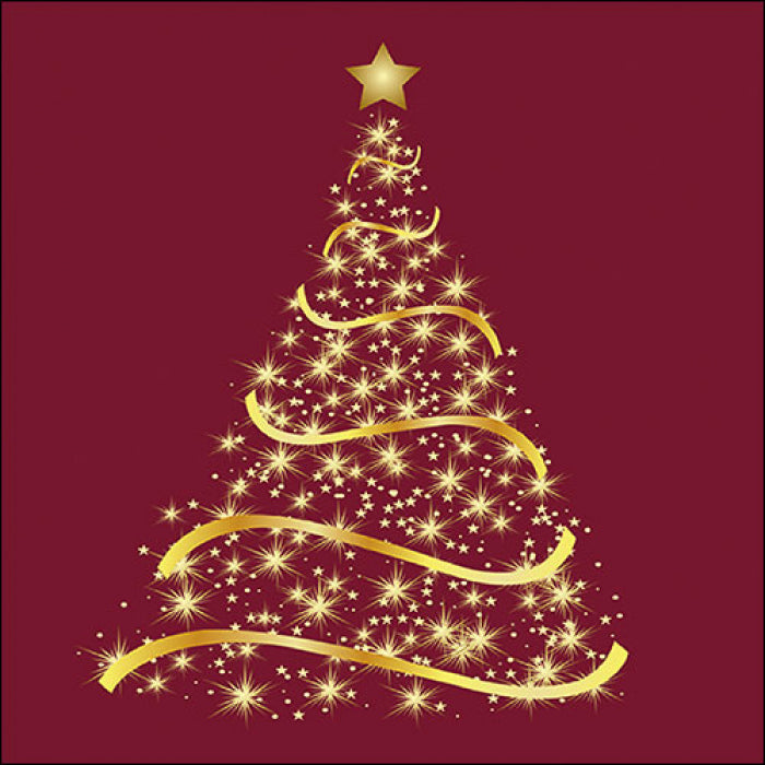 Servietten »Weihnachtsbaum Rot 33x33 cm«