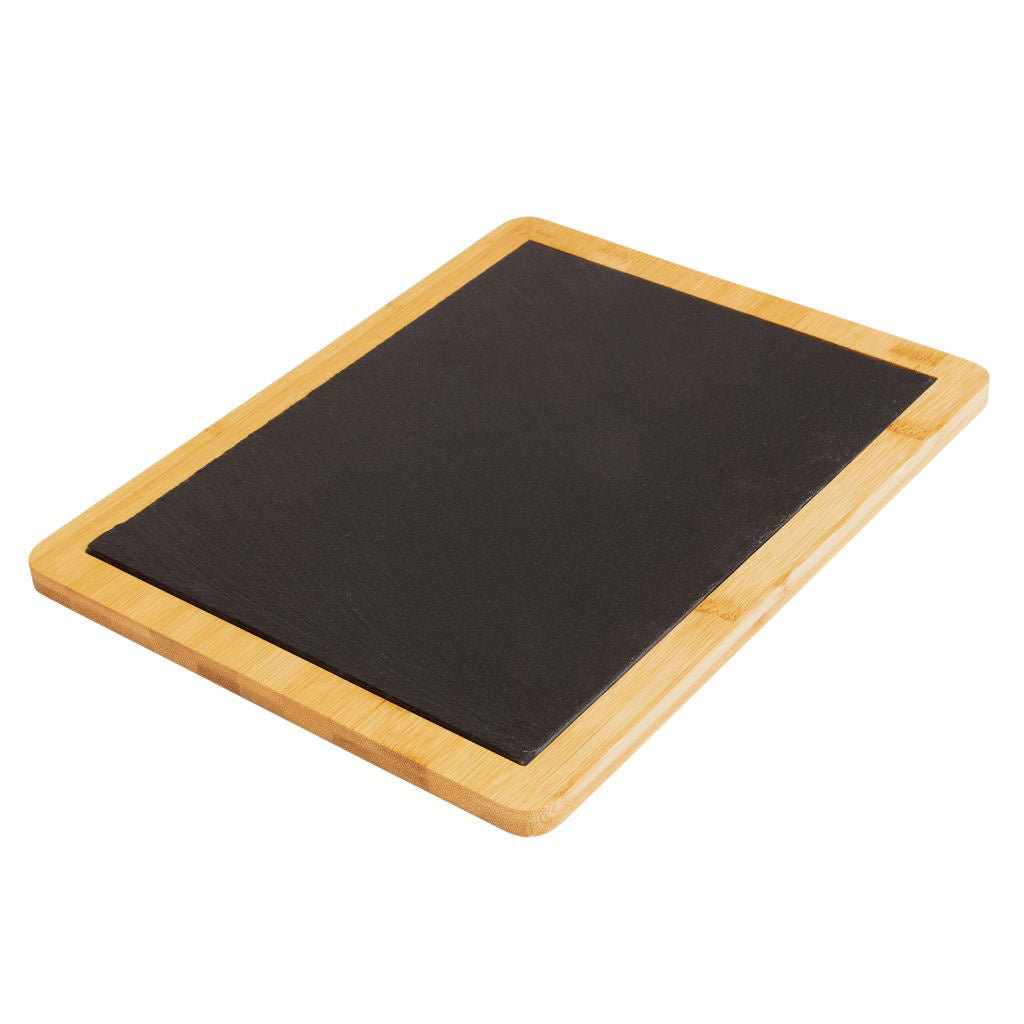 Servierplatte mit Griff 32 x 18 cm »Tapas & Friends Schiefer in Bambus«