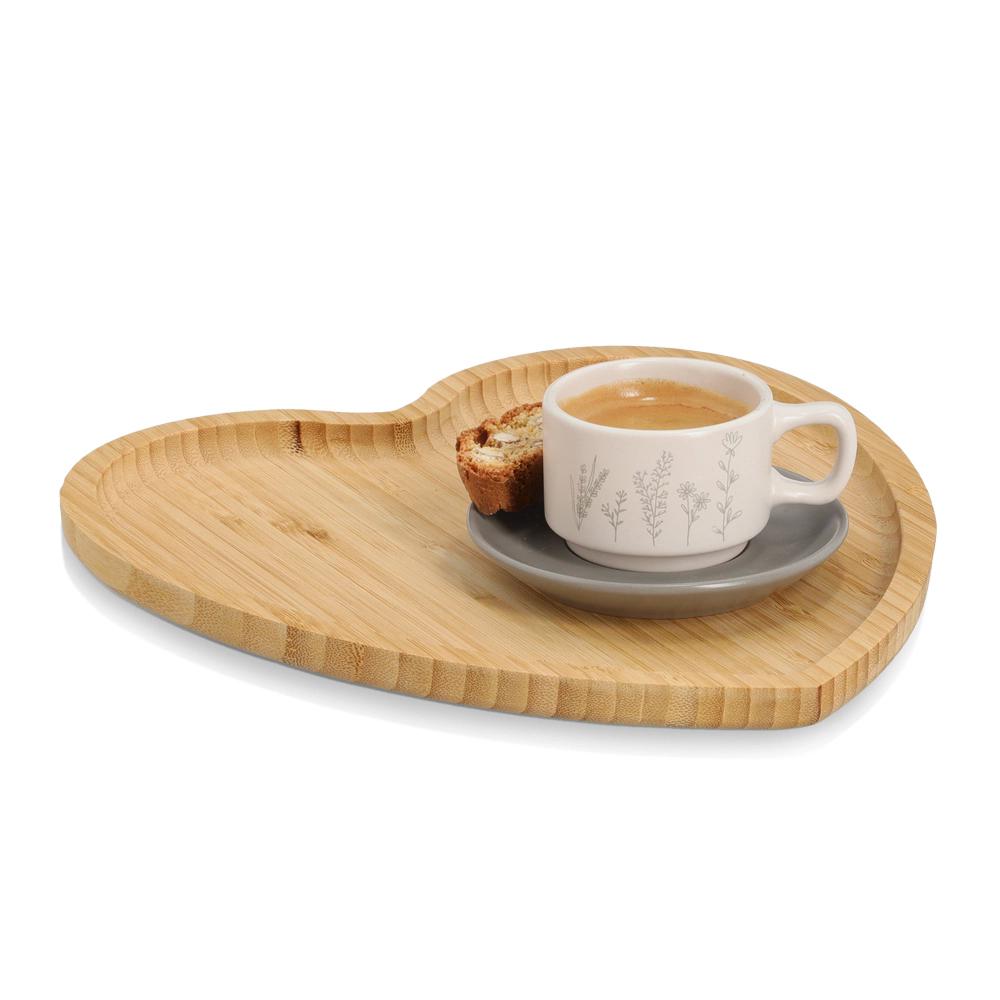 Serviertablett Herz Bambus »27 x 25 x 1,5 cm«