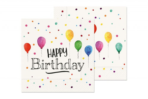 Servietten »Happy Birthday Ballon« 33x33cm