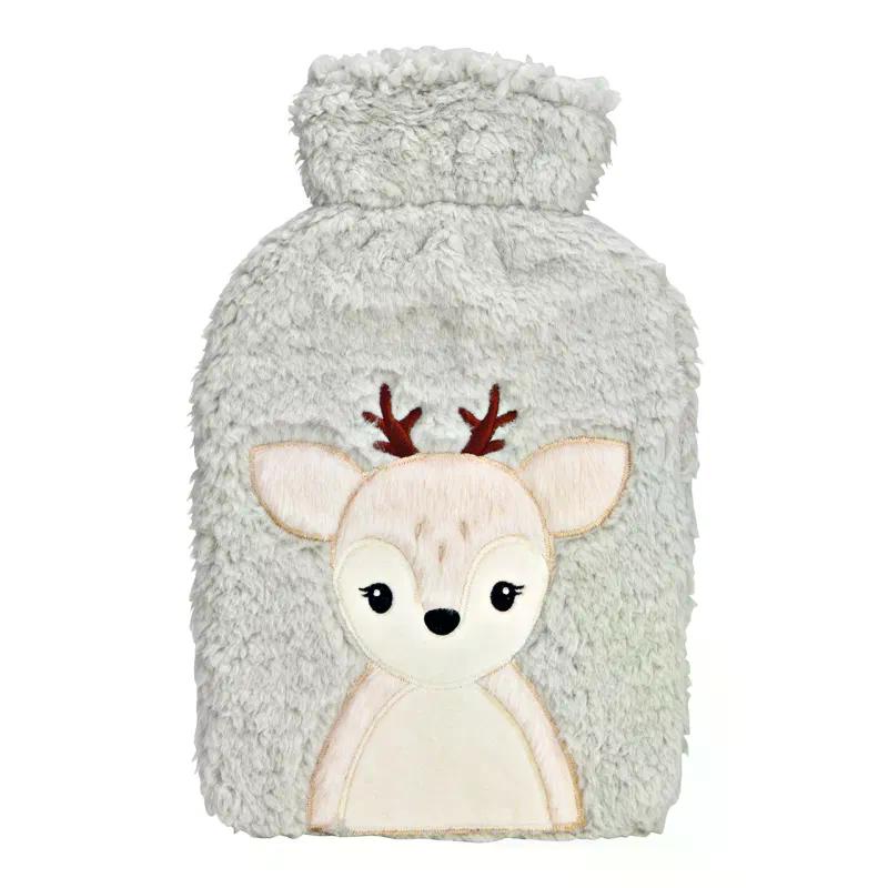 Wärmflasche Rentier »Plüschbezug 1,7L grau 21x34cm«