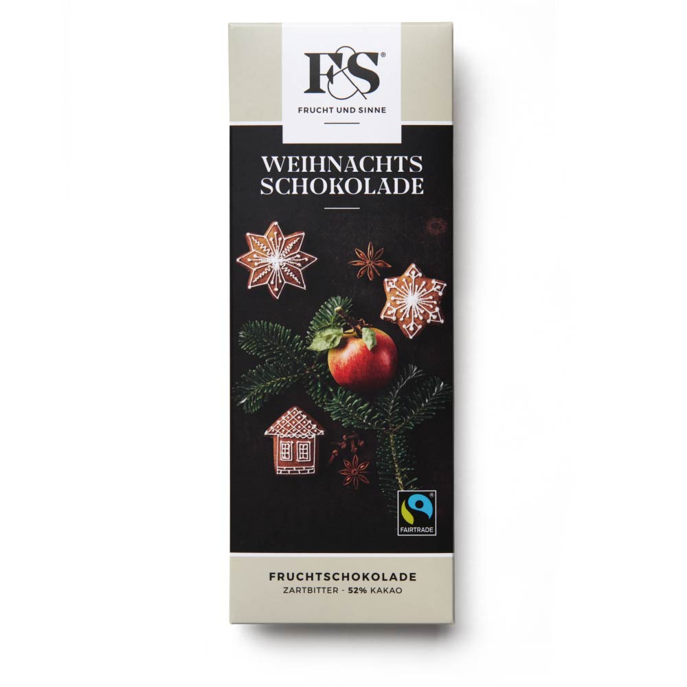 Weihnachtsschokolade »Dunkle Apfel-Lebkuchen 50g«