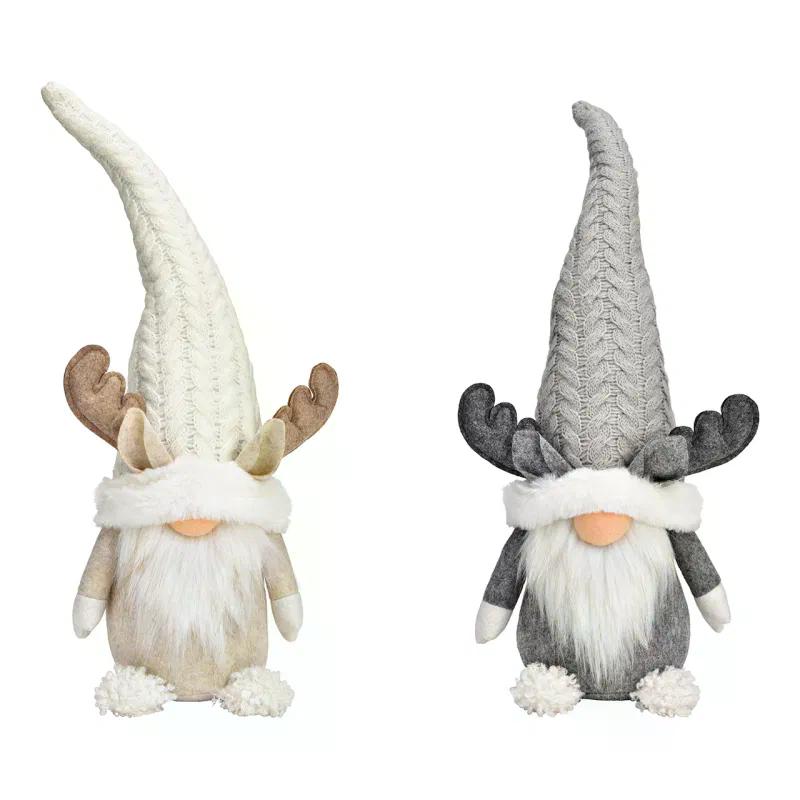 Wichtel »mit Rentiergeweih weiß/grau 46cm«