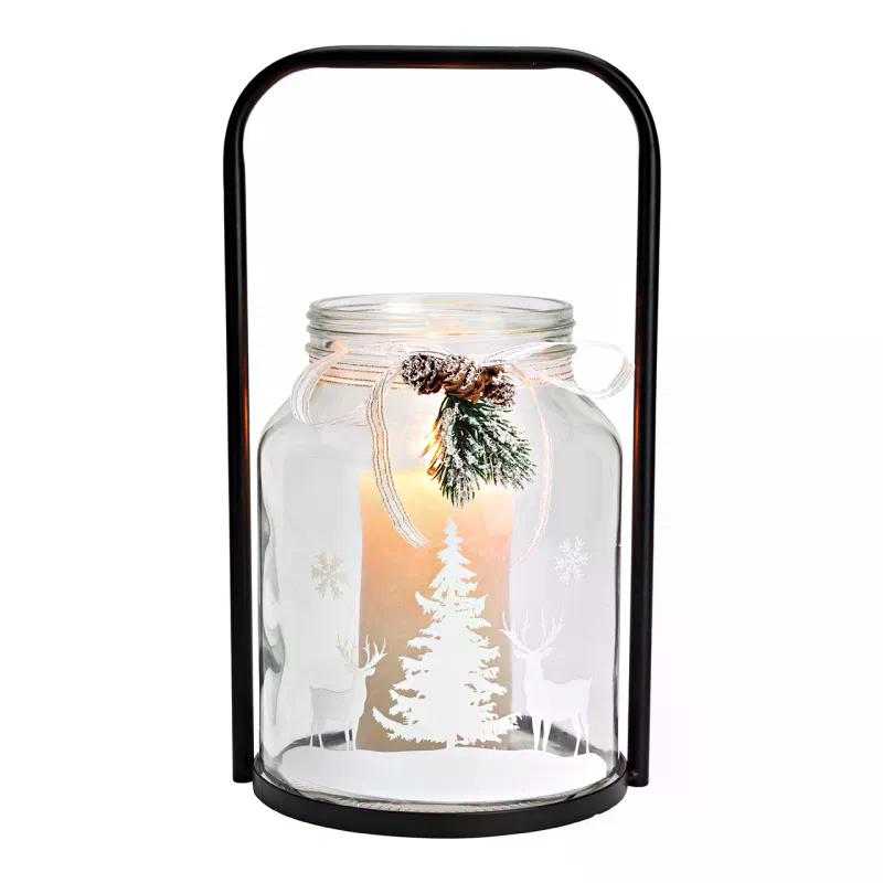 Windlicht Glas »Tannen Dekor 32cm«