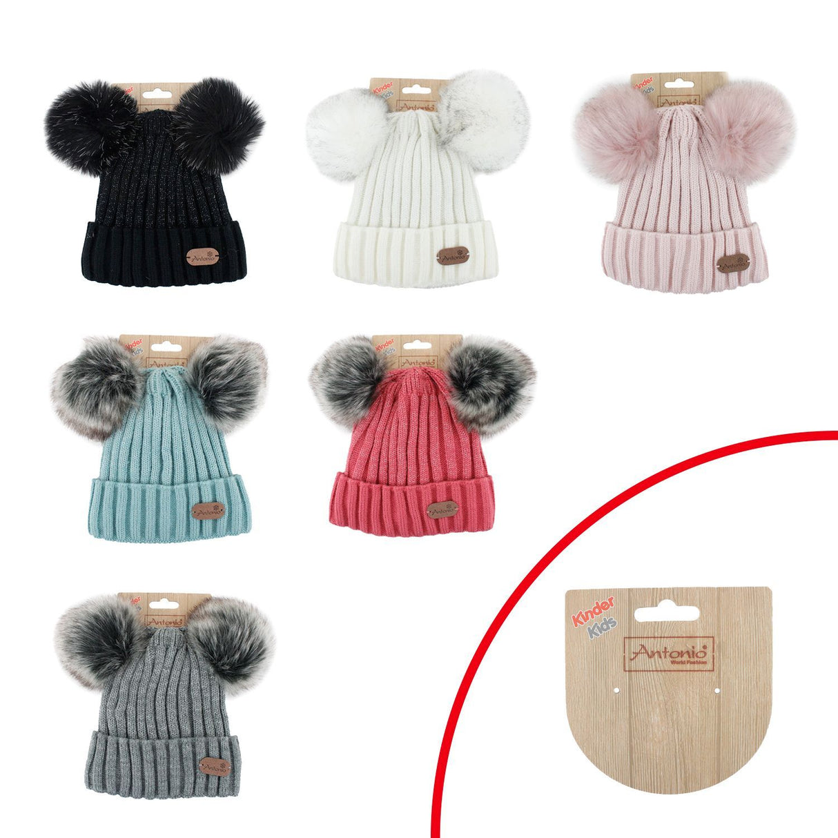 Winter-Mütze Kinder »Paula mit 2 Bommeln«