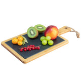 Servierplatte mit Griff 32 x 18 cm »Tapas & Friends Schiefer in Bambus«