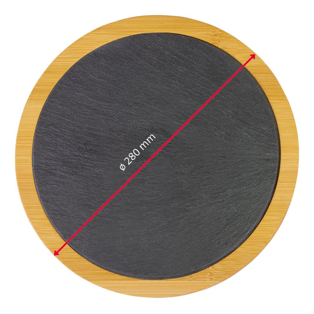 Servierplatte Rund ø 28 cm »Tapas & Friends Schiefer in Bambus«