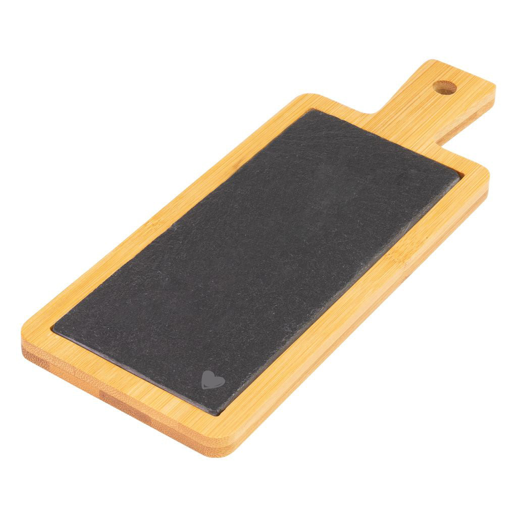 Tapasplatte 23 x 9 cm »Tapas & Friends Schiefer in Bambus«