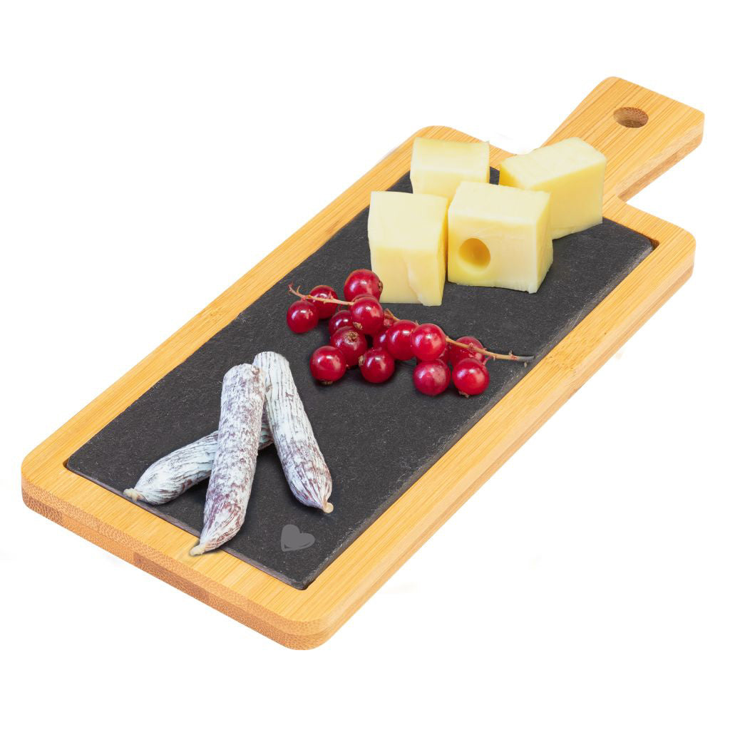 Tapasplatte 23 x 9 cm »Tapas & Friends Schiefer in Bambus«