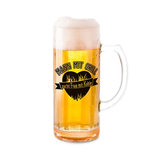 Bierkrug 0,30L »Mann mit Grill sucht Frau mit Kohle«