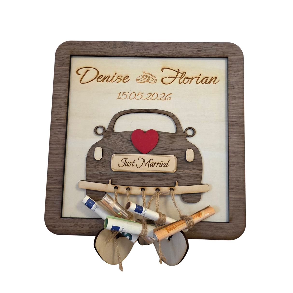 Geschenk aus Holz »Hochzeit Auto«