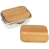 Lunchbox 1200ml »Edelstahl mit Eiche Schneidebrett Deckel geölt«