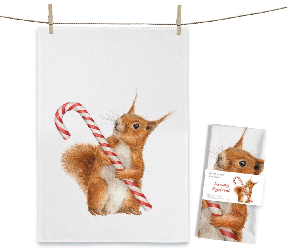 Geschirrtuch »Eichhörnchen mit Zuckerstange«