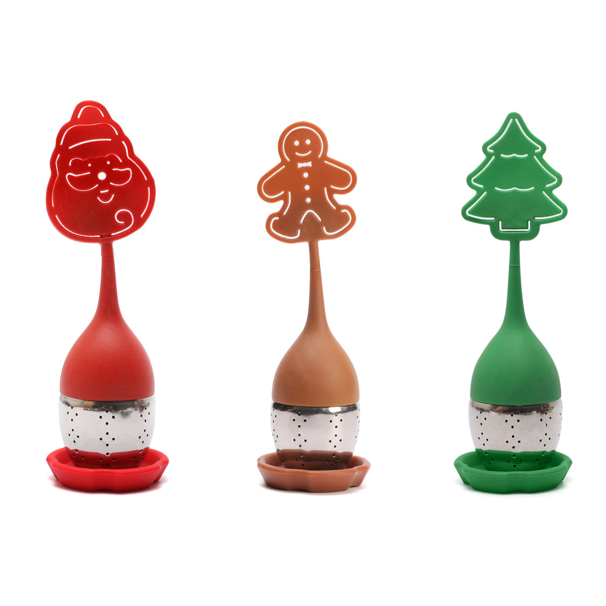 Metall/Silikonsieb mit Silikonablage »Weihnachtsmotiv«