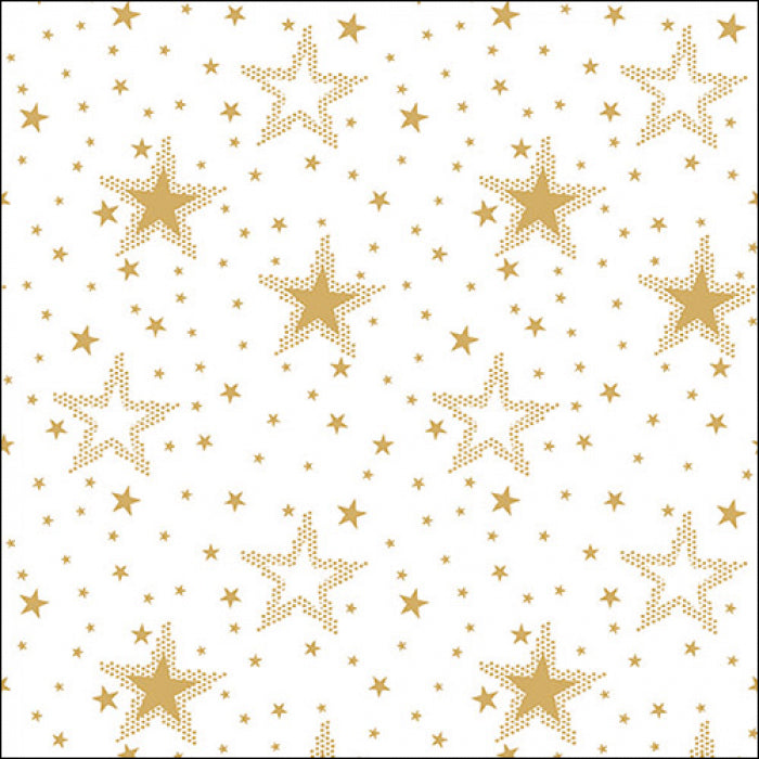 Servietten »Weihnachten Sterne gold/weiß 33x33 cm«