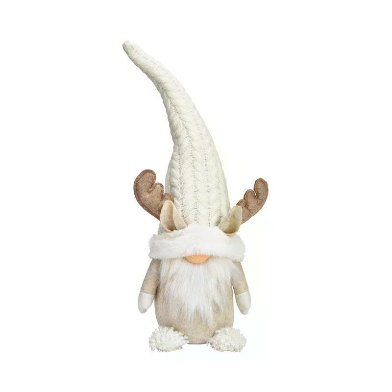 Wichtel »mit Rentiergeweih weiß/grau 46cm«